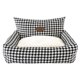 thumbnail image 5 of Cama para mascotas a cuadros con colchón para gatos, cesta cálida para mascotas, suministros para cachorros, cojín para perros y gatos, 5 of 9