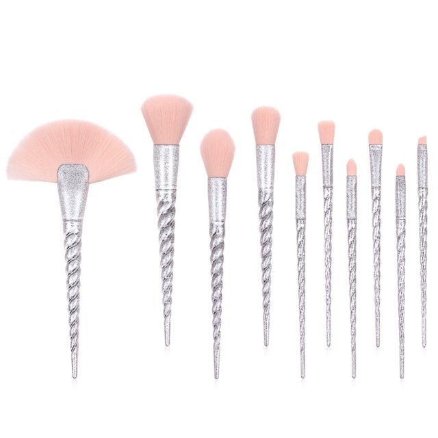 Juegos De Brochas De Maquillaje De 7/10 Uds., Mango En Espiral, Brocha Suave Para Sombra De Ojos, Herramientas De Belleza Portátiles Para Todo Tipo De Piel Monstrate CE008039-04