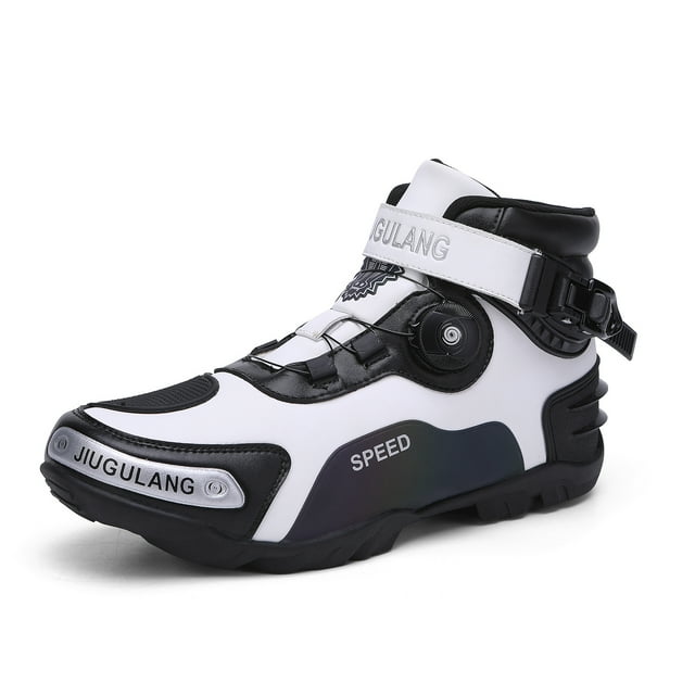 JG Wolves Motorcycle Boots - All-Season Comfort & Adventure - Waterproof Touring & Off-Road Riding Shoes - For Men & Women,White,44