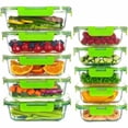thumbnail image 1 of TechGen Premium Borosilicate Glass Food Storage Containers with Snap Locking Lids, 10 pack, 1 of 8