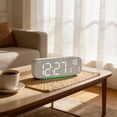 thumbnail image 4 of Digital Clock with Date, Temperature, LED Display, Brightness Control, Battery & Electric Power for Bedroom or Office, 4 of 8