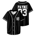 thumbnail image 2 of Liam Payne 1993-2024 Memorial rapper Payne 93 Merch Baseball Jersey Men/Women Casual Thin button Baseball uniform, 2 of 7