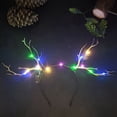 thumbnail image 2 of Christmas Headbands with Lights Antler Branch Hair Bands Flower Butterfly Plant Decoration Hair Hoop (Colorful Branch 1, 37cmx22cmx1.5cm), 2 of 9