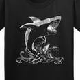 thumbnail image 4 of Inktastic Great White Shark Jumping in White Youth T-Shirt, 4 of 5