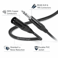 thumbnail image 3 of Rockville RCXMB20B 20ft Male REAN XLR to 1/4 TRS Cable, 100% Copper, Balanced Audio, Durable Build, Low Noise, Perfect for Studio Recording and Live Sound, 3 of 4