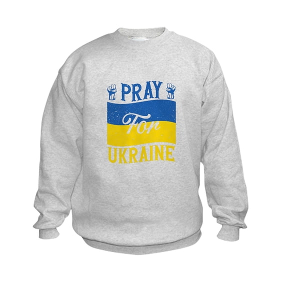 CafePress - Pray For Ukraine Sweatshirt - Kids Sweatshirt, Youth Crew Neck Sweatshirt