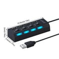 thumbnail image 2 of Multi Port USB Hub Splitter 4 Port USB 2.0 Hub For Laptop USB Port Expander With On/Off Individual Switch Compatible For All USB Device, 2 of 2