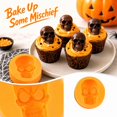 thumbnail image 4 of Halloween Silicone Molds for Baking, 3D Skull Cake Pan Mold, Nonstick Halloween Skeleton Mold for Soap Ice Cupcake (Orange), 4 of 4