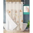 thumbnail image 2 of No Hook Shower Curtain with Snap in Liner, Graffiti Christmas Tree Cotton and Linen Texture Hotel Shower Curtains for Bathroom, Washable Shower Curtain Liner Set with Mesh Top Window, 36"x72", 2 of 6
