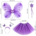 thumbnail image 4 of Conjunto de disfraz de hada para niñas, falda tutú de princesa, alas de mariposa mágicas de hadas, disfraz de fantasía, juego con alas de mariposa, varita mágica y diadema para niñas de 3 a 8 años, 4 of 5