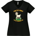 thumbnail image 3 of Inktastic Funny Goat Kid Joke Women's Plus Size V-Neck T-Shirt, 3 of 5