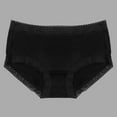 thumbnail image 4 of GEWSEY Womens Organic Cotton High Waisted Lace Trim Underwear for Women Ladies Soft Breathable Panties Comfort Briefs (Black, M), 4 of 4