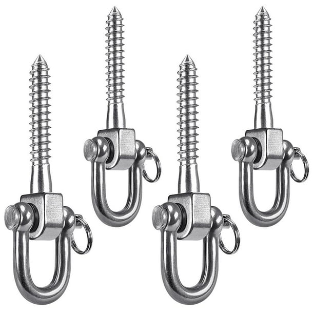 Perchas giratorias SELEWARE de acero inoxidable, paquete de 4 unidades, 1800 libras de capacidad