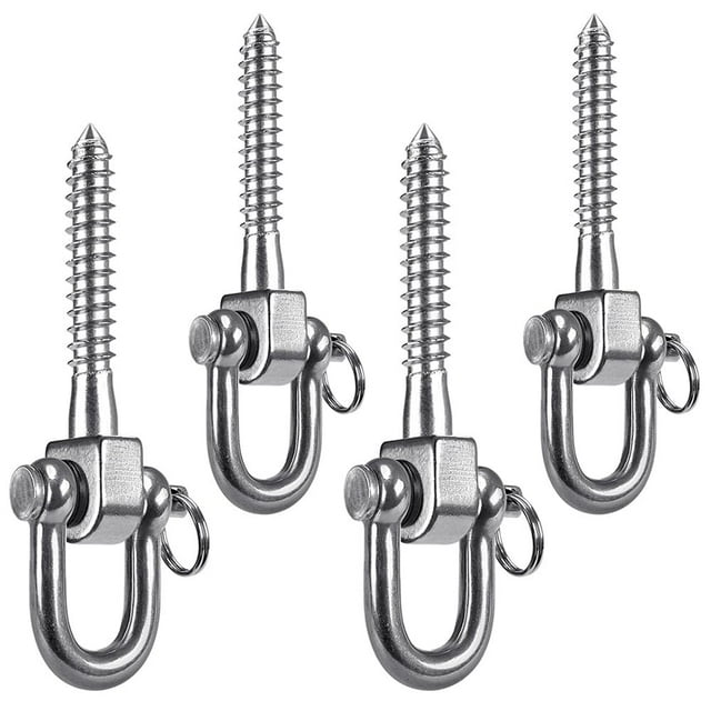 Perchas giratorias SELEWARE de acero inoxidable, paquete de 4 unidades, 1800 libras de capacidad