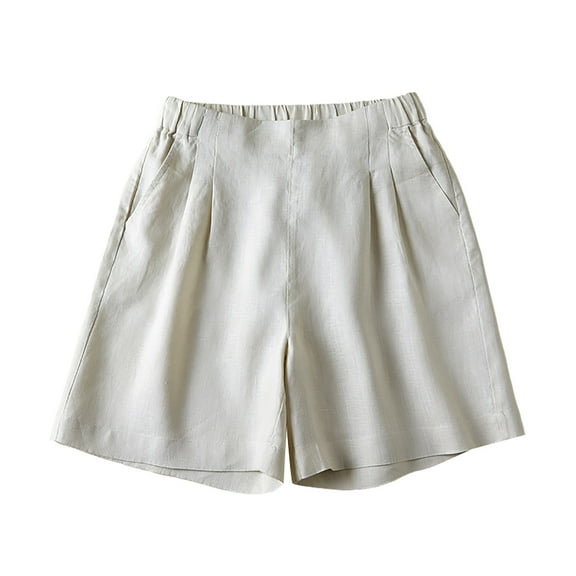 Vedolay Women's Casual Shorts Short for Womens Lightweight Body Enhancing Comfort Shorts with Pockets,White L