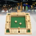 thumbnail image 2 of Jouets Shut The Box Jeu de dés en Bois Mathématique Traditionnel pour Pub Voyage 4 Joueurs Multicolore, 2 of 7