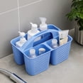 thumbnail image 2 of Plastic Portable Shower Caddy Basket Bucket, Cleaning Shower Basket with Handle Compartments Storage Basket Organizer for Bathroom Kitchen College Dorm Sink, Dark Blue, 2 of 6