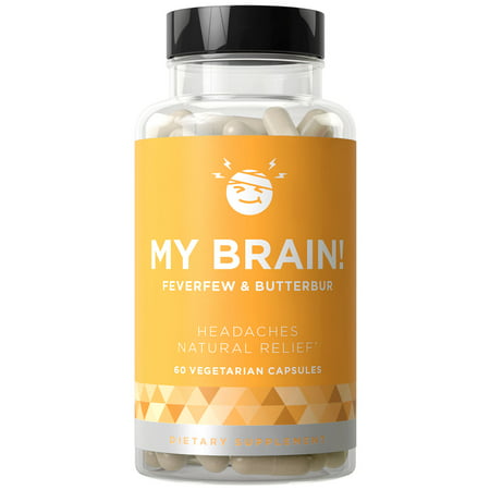 MY BRAIN! Natural Headache Relief - Fast-acting Strength & Long-term Protection - Nausea, Auras, Sensitivity from Tension and Chronic Strain - Magnesium, Feverfew, Ginger - 60 Vegetarian Soft