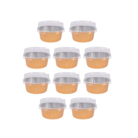 

10Pcs 125ml Aluminum Foil Baking Cup Heat Resistant Cake Cups Pastry Muffin Molds Cupcake Liners Ramekins for Dessert Kitchen (G