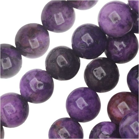 Crazy Agate Beads - Dakota Stones Gemstone Beads, Purple Crazy Lace Agate, Round 6mm, 8 Inch Strand
