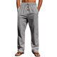 thumbnail image 2 of Pantalones largos para hombre, de lino, holgados, transpirables, de color liso, estilo playero, con botones, 2 of 6