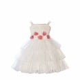 thumbnail image 1 of Liyamei Robes d'Été Décontractées pour Filles, Robe de Fête à Étages pour Enfants avec Applique Florale 3D, 6-7 Ans, 1 of 5