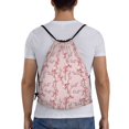 thumbnail image 2 of Kdxio Orchids Flowers Print Drawstring Backpack Bag,Waterproof Draw String Back Sack, Gym Drawstring Bags Swim Bag For Unisex, 2 of 9