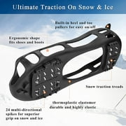 Ice Snow Cleats for Shoes and Boots,Walk Traction Cleats Crampons for Men Women Walking on Ice and Snow Anti Slip 24 Teeths Shoes Ice Traction Cleats