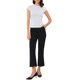 thumbnail image 2 of Blusas Houndstooth Inspire Chic para mujeres, elegante cuello redondo, top de oficina con mangas cortas, talla XL, blanco, 2 of 6