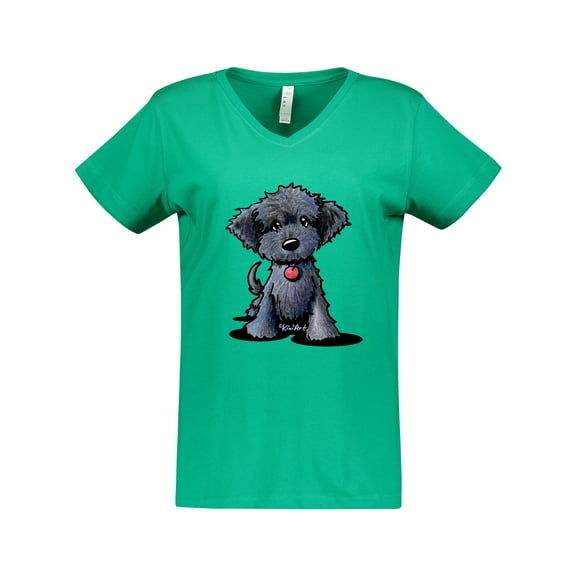 Inktastic Black Doodle Puppy Women's V-Neck T-Shirt
