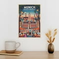 thumbnail image 3 of Vintage Munich Cityscape Retro German Tourism with Traditional Architecture Canvas Poster, 3 of 8