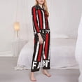 thumbnail image 3 of Fotbe USA Flag Cross Conjunto de Pijama de Manga Larga para Mujer con Estampado, Ropa de Dormir de 2 Piezas, Conjunto de Casa Suave y Cómodo con Bolsillos-Medium, 3 of 7