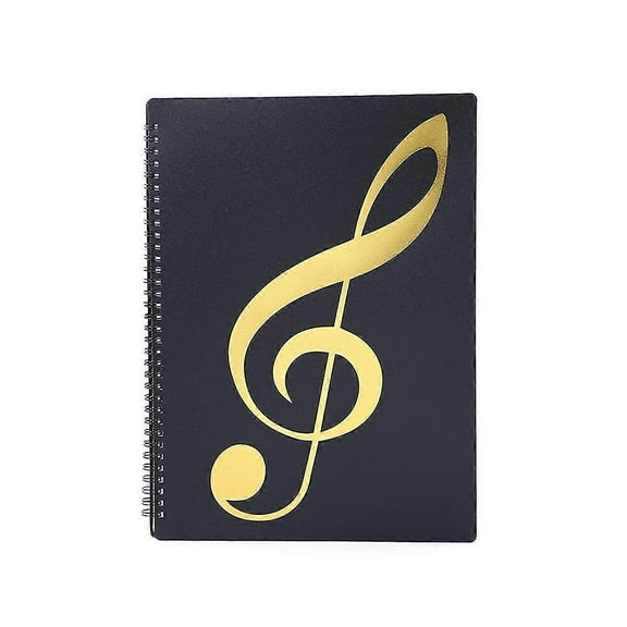 Sheet Music Folder, 60 Pages, Sheet Music Binder/Folder, Fits A4 Letter Size, Writable and Removable Chorus Folder (Black)