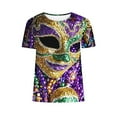 thumbnail image 5 of RKSTN Women's Oversized Mardi Gras T Shirts Crewneck Funny Carnival Graphic Printed Short Sleeve Shirts Tops Womens Casual Summer Plus Size Round Neck Loose Fits Comfy Holiday Tee Shirts, 5 of 5