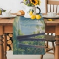 thumbnail image 5 of Burlap Table Runner 48 Inches Long, Natural Forest Trees Wild Elk Non-Slip Kitchen Table Runners for Dining Room Everyday Use Party Table Decorations Nature Scenery, 5 of 9