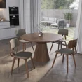 thumbnail image 3 of LeisureMod Clivo Leather Dining Chair – Modern Open-Back with Curved Wooden Slats & Poplar Wood Legs for Kitchen or Dining Room Set of 2, 3 of 16