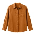 thumbnail image 3 of cocolona Button Down Blouses for Women Solid Color Long Sleeve Collared Shirts Basic Dressy Casual Fall Tops, 3 of 6