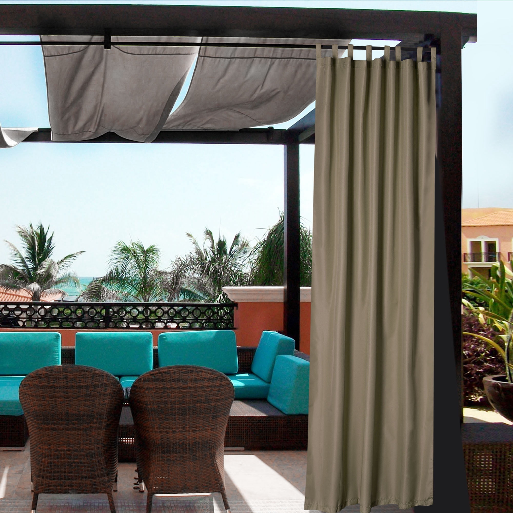 Yescom 54"x108" Outdoor Privacy Curtain Panel Tab Top UV30+ Patio Lanai Pergola 4 Piece