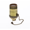 thumbnail image 2 of B&P Lamp® Heavy Turned Brass Socket With Antique Brass Finish, On/Off Pull Chain Function, Uno Thread Shell, 2 of 11
