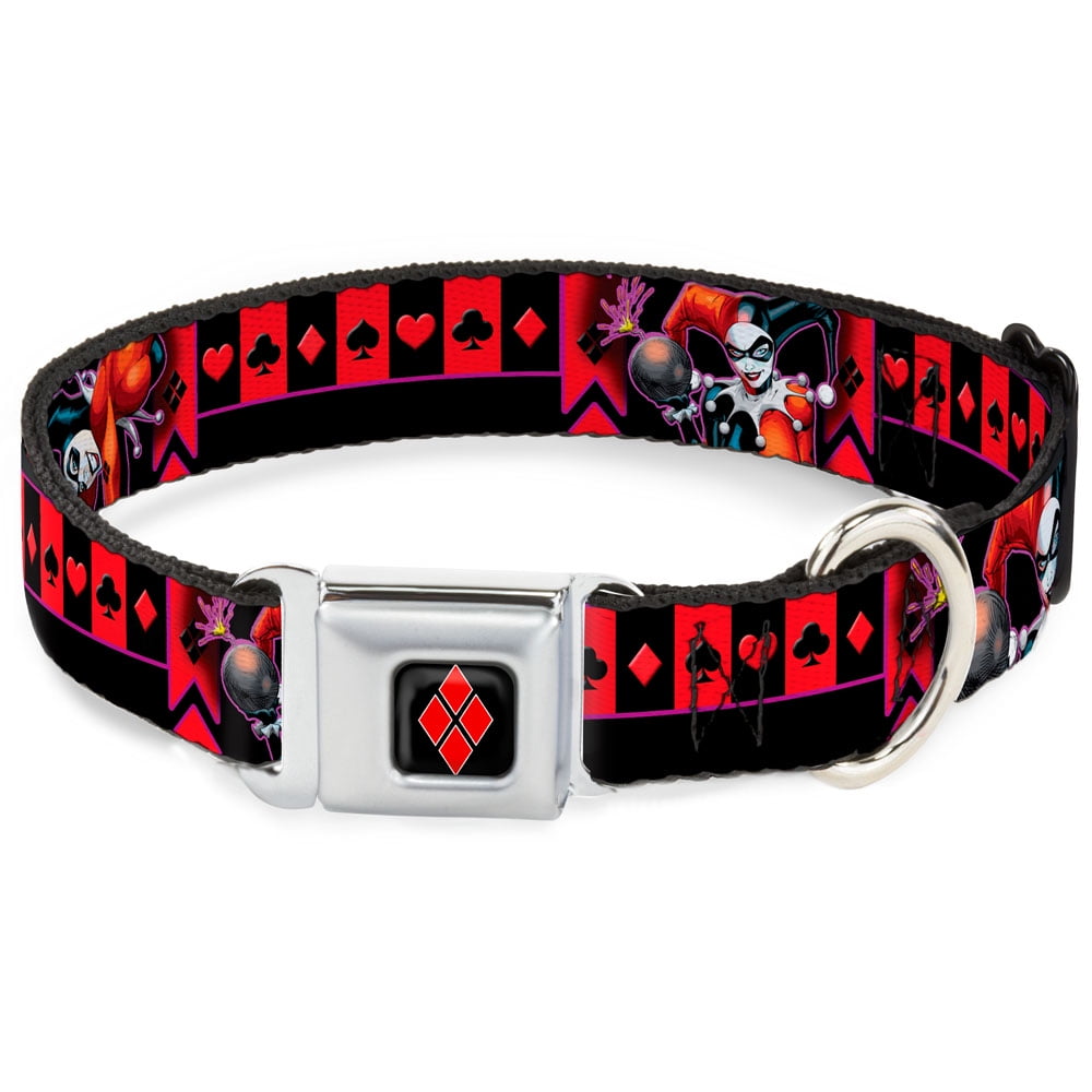 Dog Collar JKG-Harley Quinn Diamond Full Color Black Red - HARLEY QUINN
