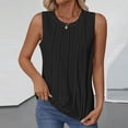 thumbnail image 2 of FAIWAD Womens Tank Tops Solid Color Eyelet Summer Casual Loose Shirts Sleeveless Pleated Blouses, 2 of 9