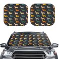 thumbnail image 2 of Balery 2 Piece Plaid Dachshund Car Windshield Sun Shade|Foldable Front Windshield Shade for Car Front Window for Most Sedans SUV Truck-Small, 2 of 7