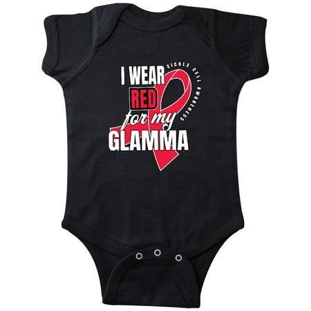 

Inktastic Sickle Cell Awareness I Wear Red For My Glamma Gift Baby Boy or Baby Girl Bodysuit