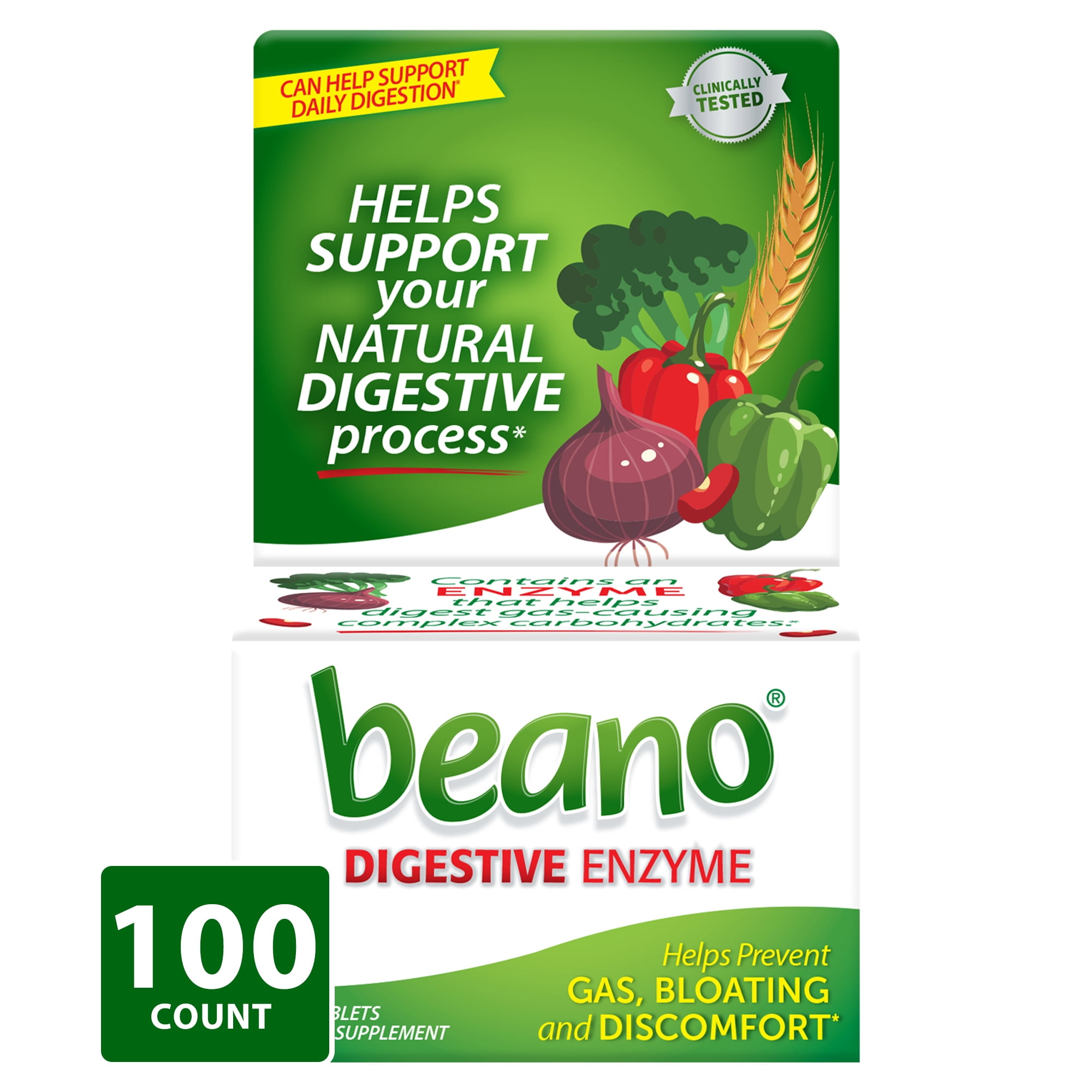 (3 pack) Beano Digestive Enzyme, Gas Prevention & Digestive Enzyme Supplement, 100 Count