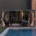 thumbnail image 2 of Mondawe 12 ft. x 14 ft. Outdoor Aluminum Frame Galvanized Steel Roof Wall Mounted Gazebo with Curtains and Netting, 2 of 10