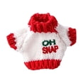 thumbnail image 2 of Hamster Clothes Small Dog Sweater 3.5 Inch Extra Small Dog Clothes Dog Christmas Outfit Knit Warm Pet for Tiny Small Animals Holiday Festive Red and White, 1 Pack, 2 of 6