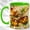 Green, variant on Amber Acorn Coffee Mug, Fall Nature Mug, Ceramic 11 oz