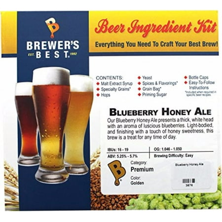 Brewer's Best Home Brew Beer Ingredient Kit - 5 Gallon (Blueberry Honey (Best Beer Kits For Beginners)