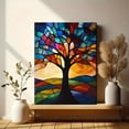 thumbnail image 6 of Colorful Stained Glass Tree Decorative Painting/Canvas Art， Suitable for Living Room， Bedroom， Office， Dining Room， Study， Hallway， Entryway， Kitchen， Bathroom， Gallery， and Studio Decor., 6 of 8