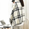 thumbnail image 3 of Poncho de mujer, capa tipo cárdigan, capa de franela de invierno, bufanda a presión, manta tipo chal de punto resistente al viento, bufanda tipo capa cálida, estola gruesa, 3 of 4